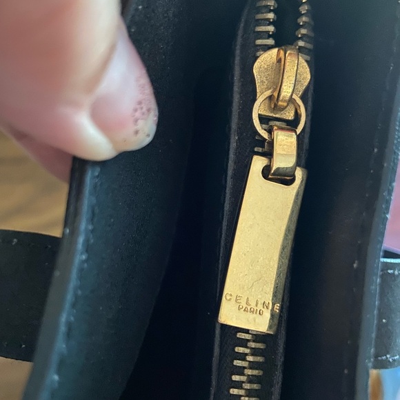 CELINE Paris Black Tote Shoulder Bag with Gold Plates Classic Authenticated - Picture 8 of 16